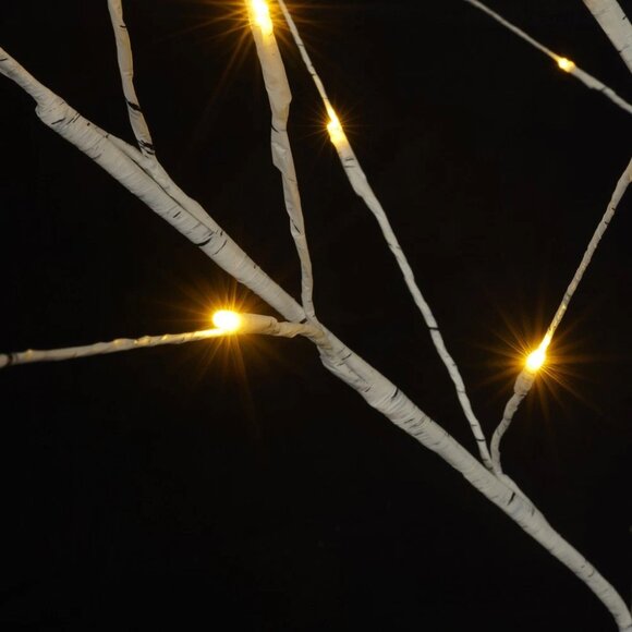 Set Of 3 Birch Trees with Lights, 3ft 3ft 5ft Pre-lit USB Powered Warm LED - Picture 6 of 10